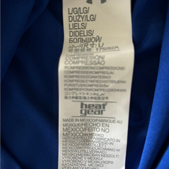 Under Armour UA Large L Blue Form Fit Compression Moisture Wick Logo Shirt NWT - Picture 8 of 8